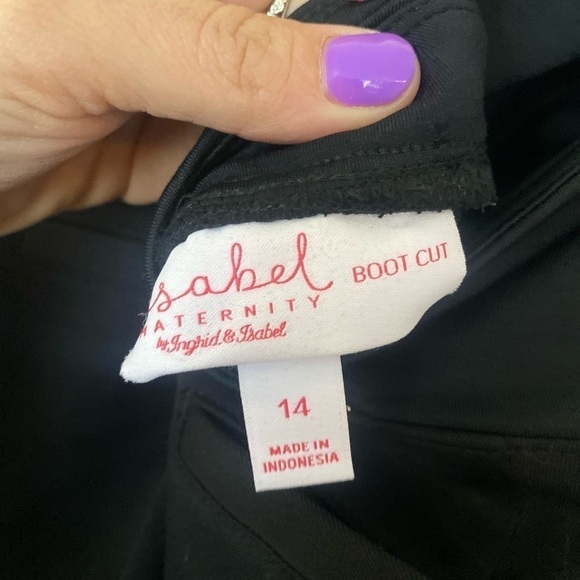 NWT Isabel, maternity boot cut black pants size 14 - Picture 2 of 4